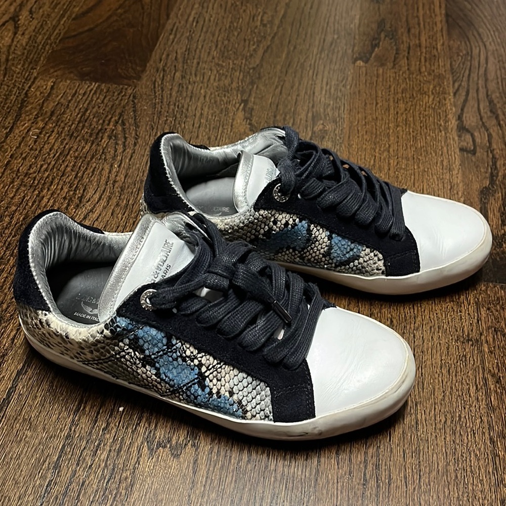 Zadig and Voltaire snake skin sneakers size 37